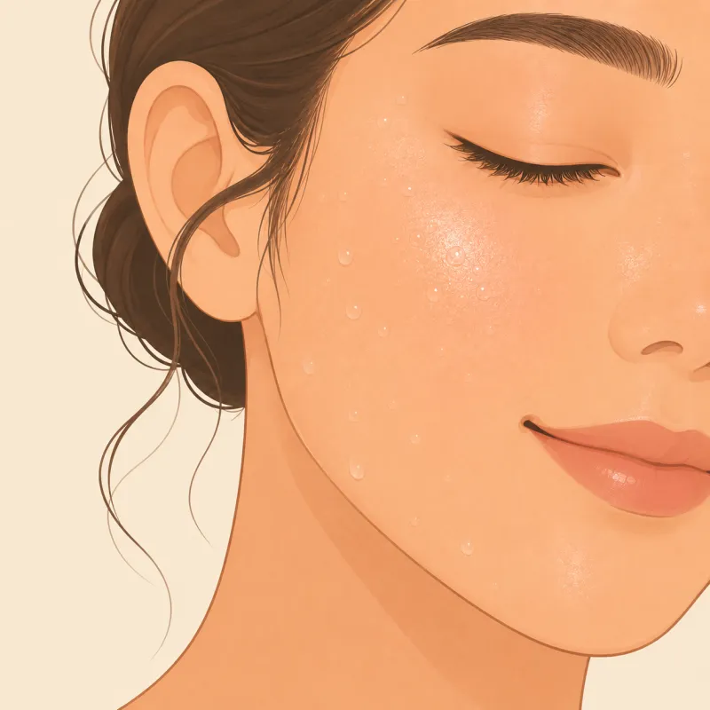 On damp skin